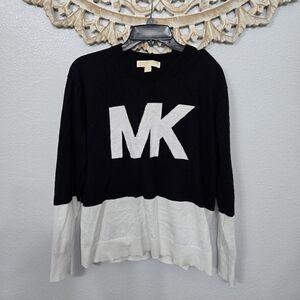 Michael Kors Black and White Womens Colorblock Sweater